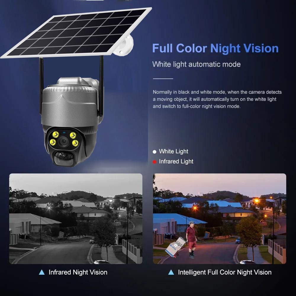 Новая 5-мегапиксельная HD-камера на солнечных батареях 4G/WIFI для улицы 4G Sim со встроенным аккумулятором телекамера PTZ автоматическое отслеживание домашняя охранная камера видеонаблюдения