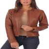 Noora New Womens Lambskin Brown Leather Jacket, куртка в байкерском стиле, лучший подарок для нее
