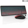 Бесшумная беспроводная клавиатура и мышь с RGB-подсветкой, 2,4G, двухрежимная перезаряжаемая беспроводная клавиатура и мышь, набор для настольного компьютера/ноутбука