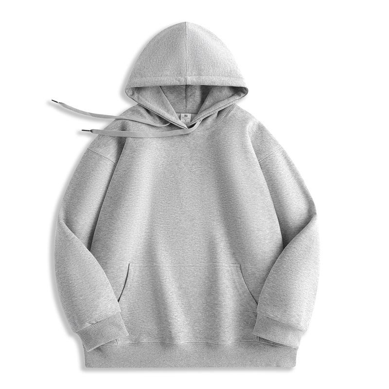 Men S Solid Color Fleece Hooded Sweatshirt Loose Fit Winter Warm Hoodie