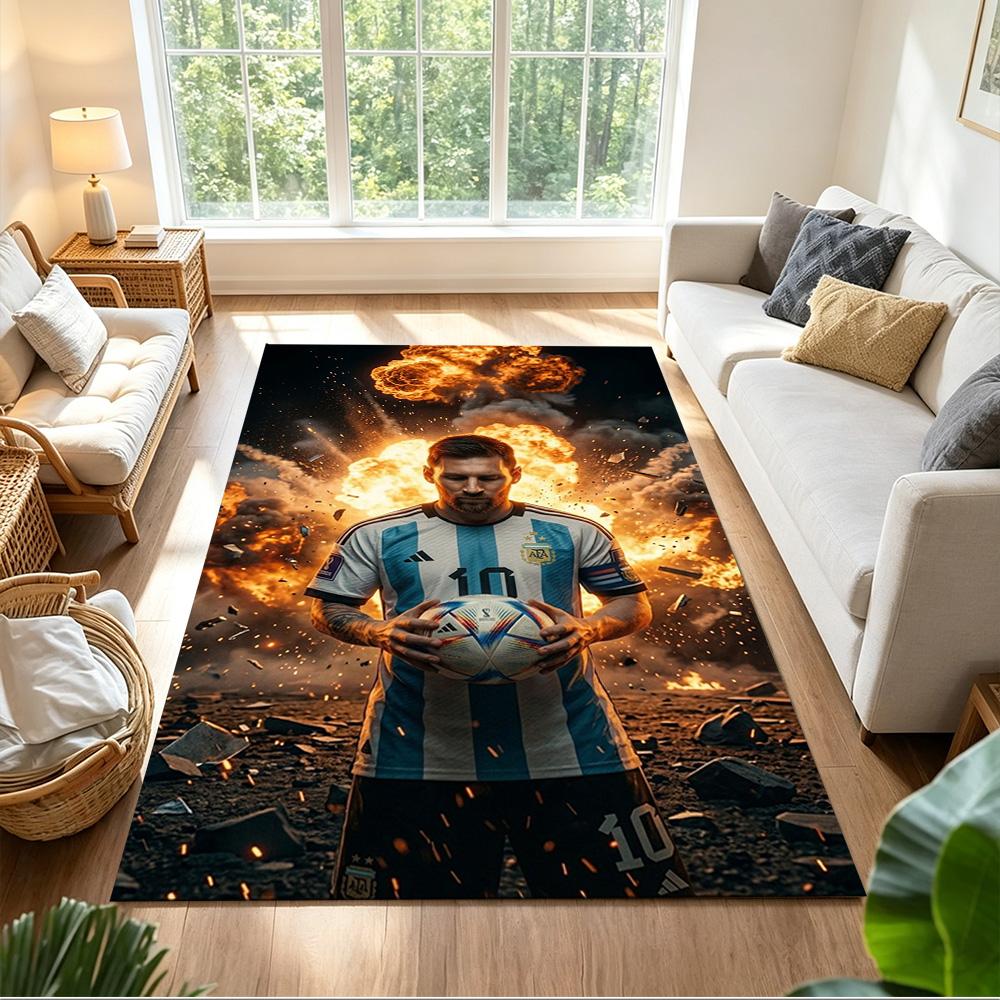Football Messi Floor Mat Design for Decorate room Living Rooms Hallway Entryway Anti-slip Rug Anime Office Decor Wedding Party Gift