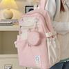 Schoolbag Cream Wind Campus Middle and High School Schoolbag Versatile Large Capacity Color Matching Leisure Ridge Backpack Travel Going Backpack
