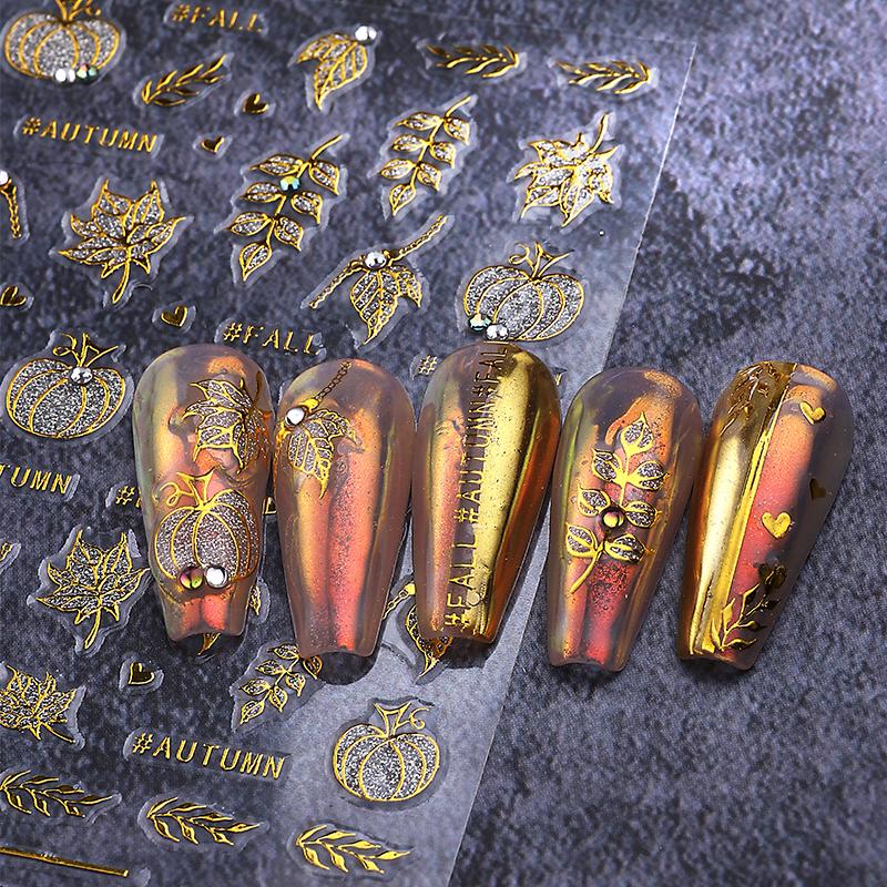 1/4 Pcs Halloween Nail Stickers Cute Spider Nail Slide Decals Nail Supplies Manicure Decoration