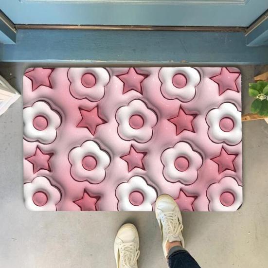 Напольный коврик с 3D-визуальным эффектом, быстросохнущий, 40x60 см, с цветочным узором, для ванной комнаты, противоскользящий