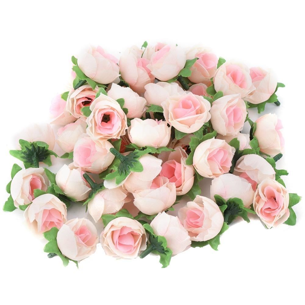 50pcs Champagne Color Artificial Peony Heads 1.2 Inch Diameter Artificial Rose Heads Baby Shower