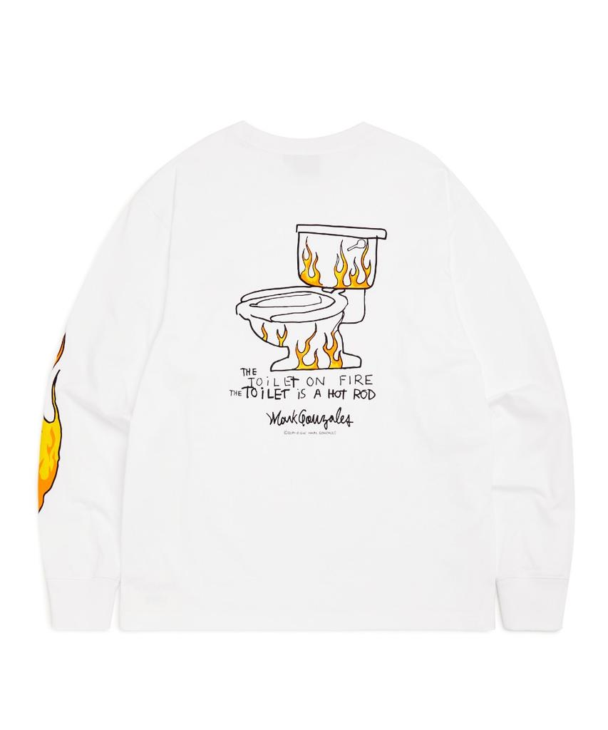 MARK GONZALES Mg Fire Multi Graphic L/S T-Shirt - White
