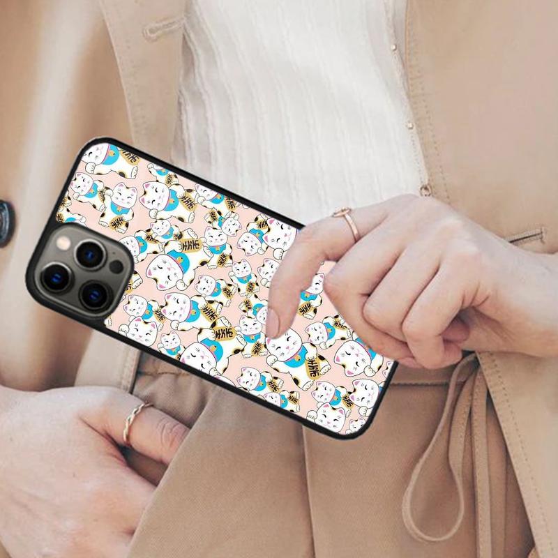 Japanese Lucky Cat Magnetic Phone Case For APPLE iPhone 17 Air 16 14 13 12 Pro Max 15 Plus Wireless Charge With MagSafe Cover