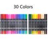 12/24/30pcs Dual Brush Art Markers, Artists Fine and Brush Tip Pen Coloring Markers for Kids Adult Coloring Art Craft Supplies Kit