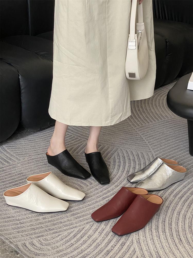 Модная Новая Обувь Клинья Слайды Тапочки Туфли Для Женщин 2025 Мода Острый Носок Женские Туфли на Высоком Каблуке Лодочки Тапочки Обувь Женские Мюли