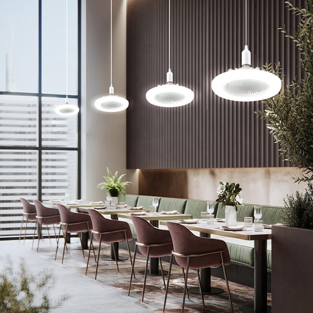 Умный потолочный вентилятор с подсветкой E27 Пульт дистанционного управления с регулируемой яркостью Потолочный вентилятор Лампа Малошумный комнатный ветровентилятор Свет для спальни Гостиная Кухня