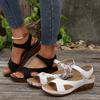 Summer New Wedge Heel Velcro Sandals Women's Large Size Wedge Heel Fish Mouth Casual Sandals