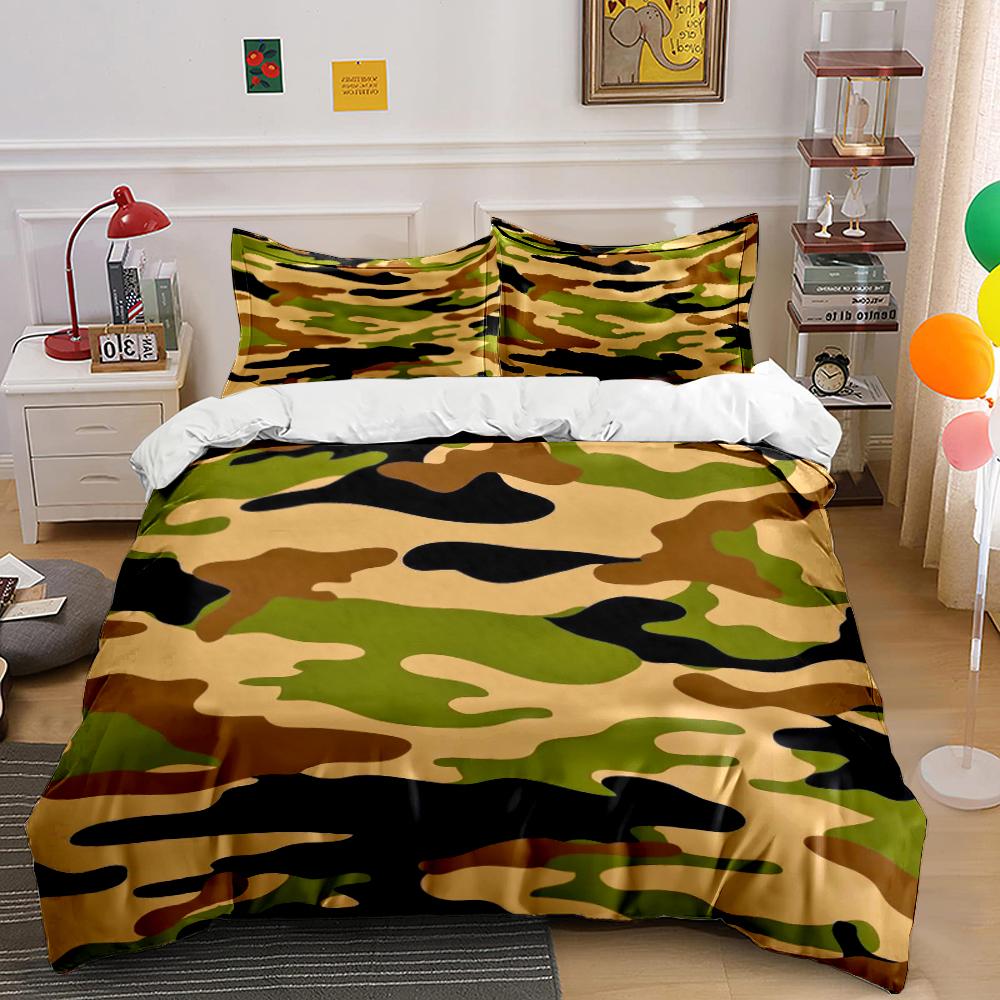 Camouflage Pattern Bedding Set Bedding set (1 duvet cover, 2 pillowcases, duvet not included)