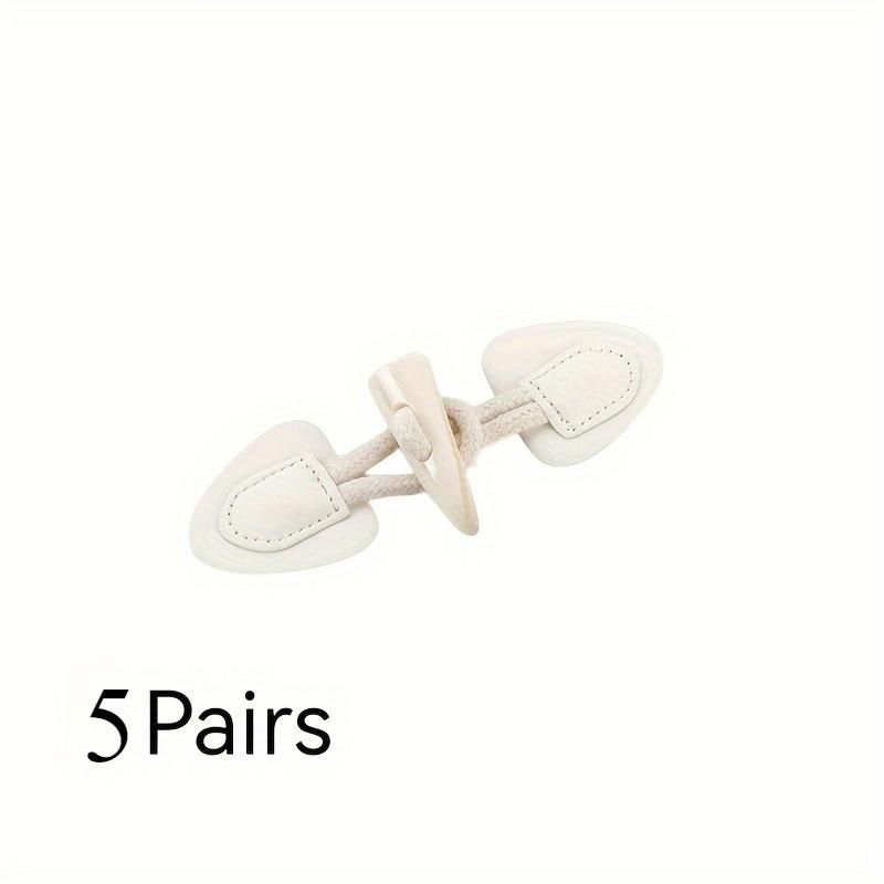 5 пар пуговиц-застежек из искусственной кожи с роговыми пряжками для пальто, куртки, дафлкота, для DIY, ручной работы, пришивные, для украшения одежды