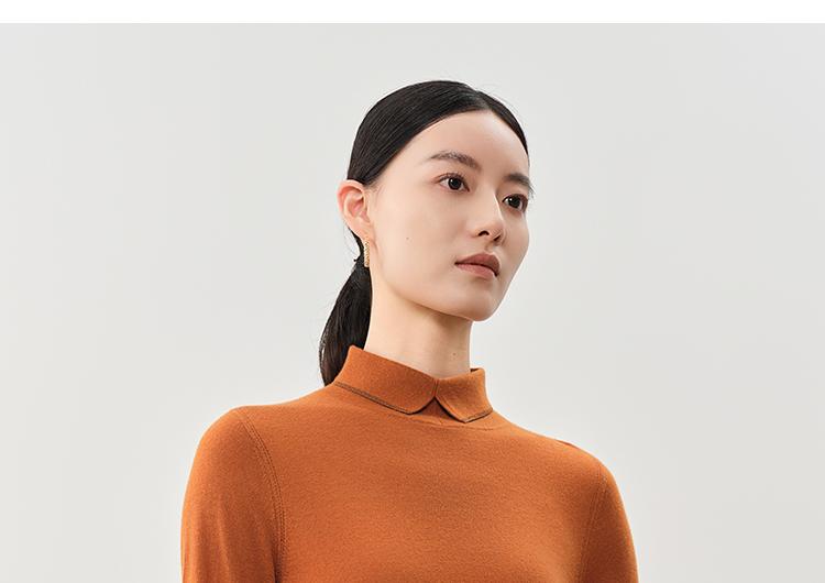 Same style cashmere collared pullover knitted sweater for women