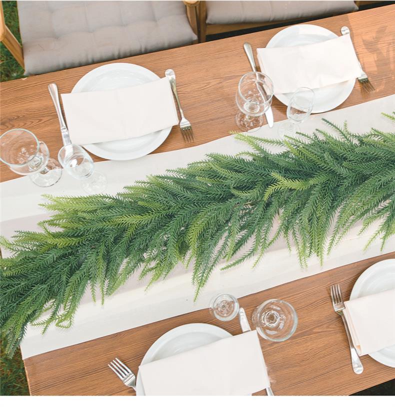 Norfolk Pine Vine Christmas Wreath - Creative Green Plant Pendant for Holiday Decoration and Gifts.
