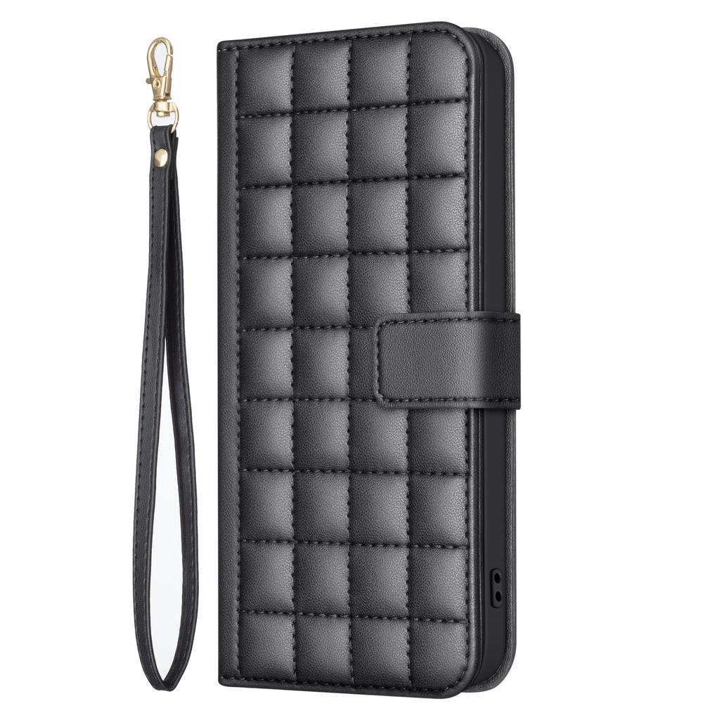 BINFEN COLOR for Samsung Galaxy S23 FE Wallet Case PU Leather Square Grid Cover