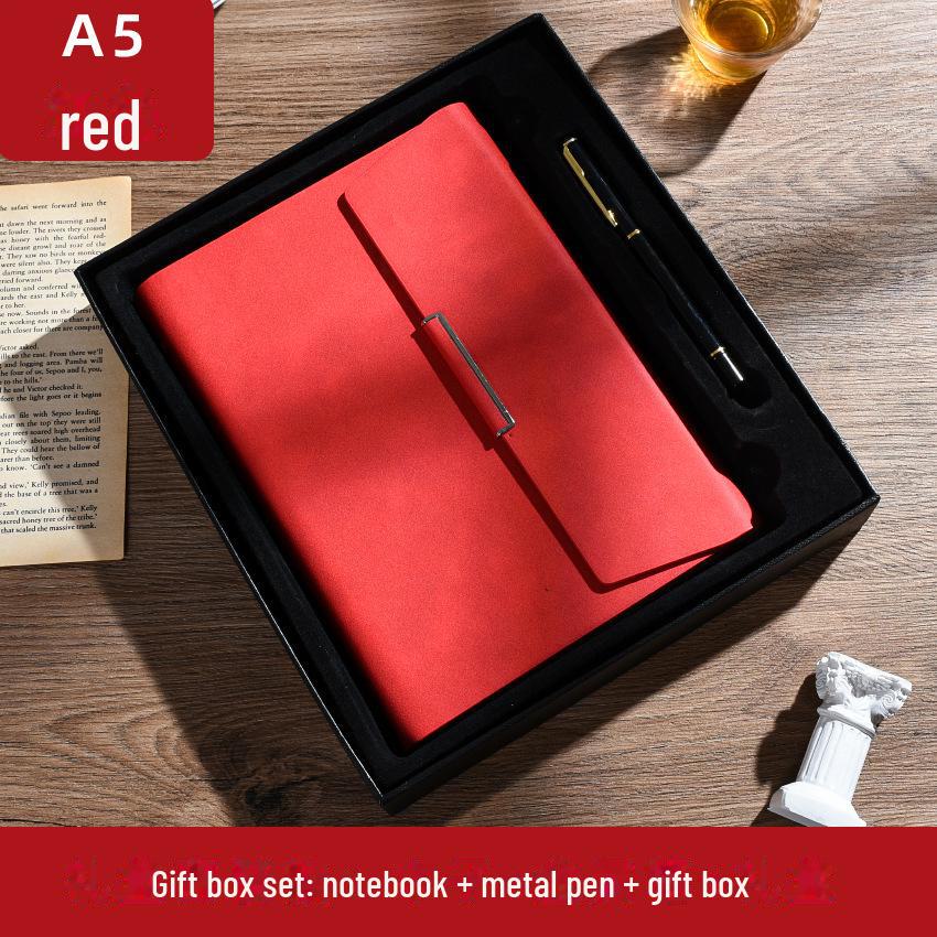 Блокнот формата А5 с тремя сложенными листами, с металлической пряжкой и подарочной коробкой с настраиваемым логотипом