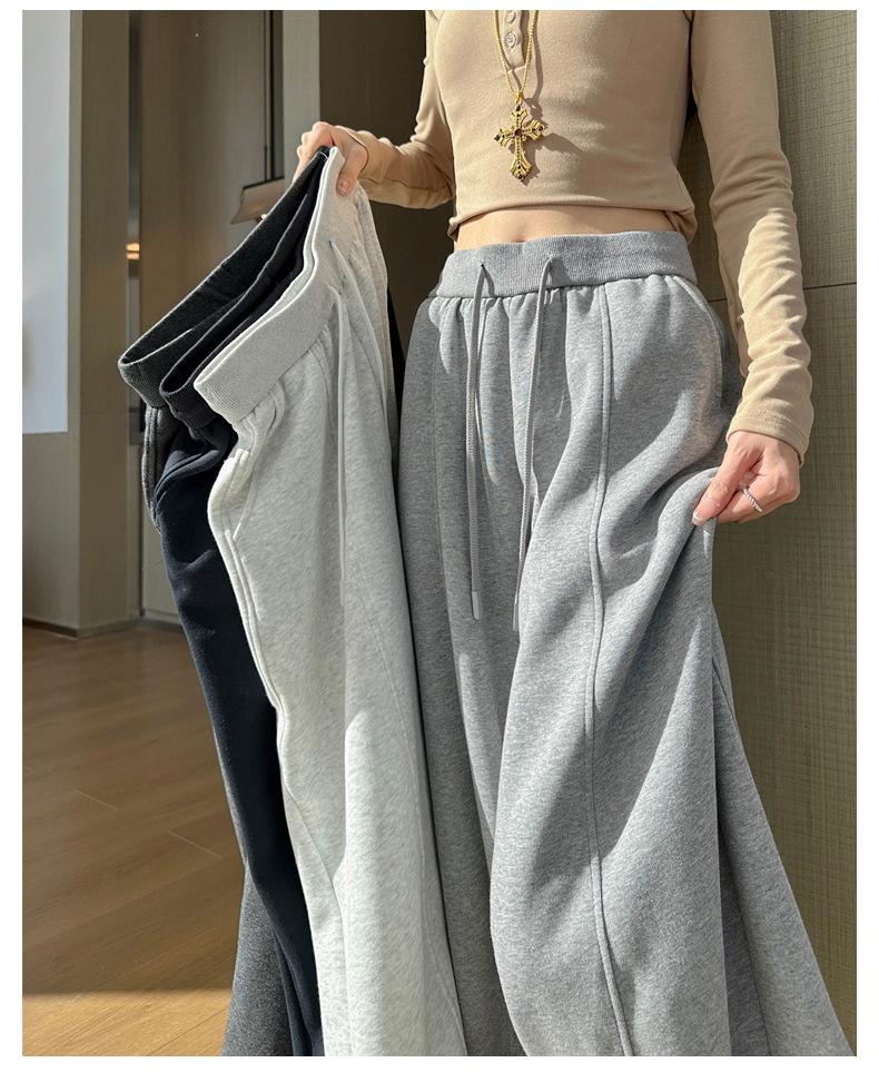 Spring 2026 High-Waisted Wide-Leg Pants - Slimming Loose Straight Casual Two-Wear Floor-Length for Women