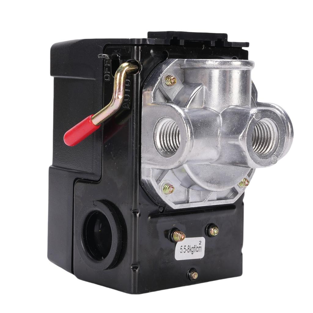Реле давления воздушного компрессора 95–125 PSI 1/4 NPT ABS Нержавеющая сталь Автоматическое управление 4 порта