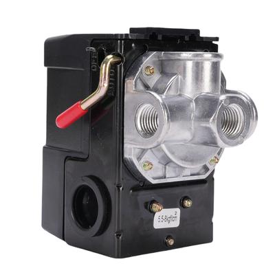 Реле давления воздушного компрессора 95–125 PSI 1/4 NPT ABS Нержавеющая сталь Автоматическое управление 4 порта