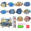 10-Piece Diamond Art Coaster Kit with Fish Design, BetterJonny 5D Diamond Painting Kit with Holder, DIY Wooden Coaster Set for Beginners, Adults, and
