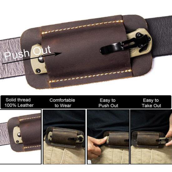 Кожаные ножны для ножей, мужские EDC-органайзеры, ретро-поясные держатели для ножей, карманные складные ножи, кобура для ножей, горизонтальные ножны для искателей приключений, пояс
