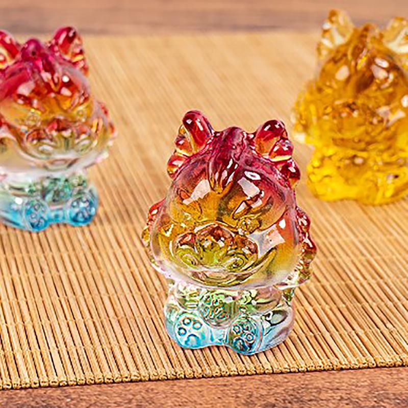 Статуэтка маленького дракона из хрустального стекла, маленькая мифическая статуэтка животного, домашний декор