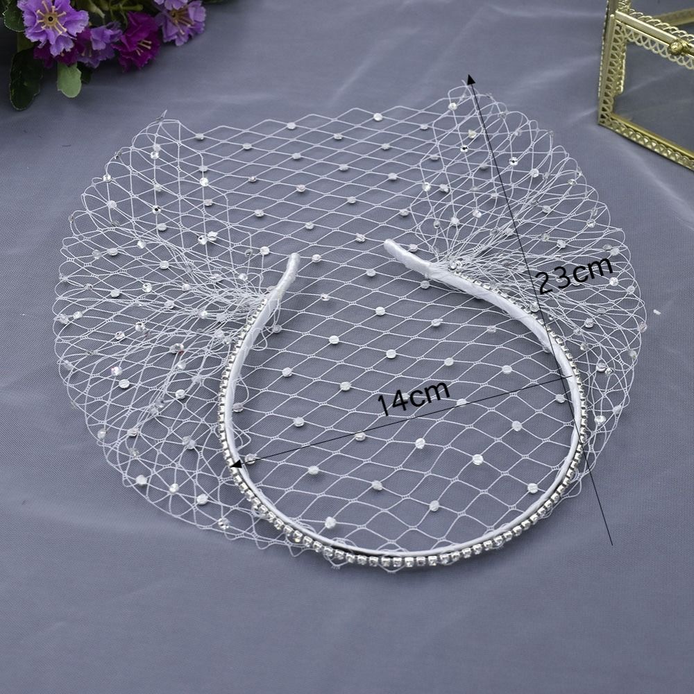 Черная сетчатая маска для лица, свадебная фата для невест, вуаль Birdcage, румяна, белая повязка на голову