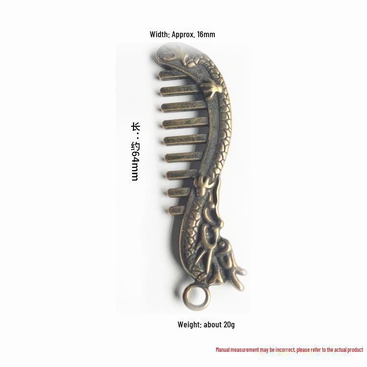 Dragon Head Coil Pendant Hip-Hop Necklace with Fashionable Haircut Comb