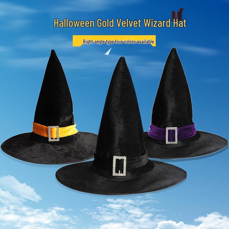 Cross-Border Black Witch Hat for Adults and Kids - Halloween Costume Party Prop