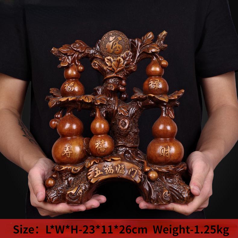 Китайская тыква Чжаоцай Пять благословений Линьмэнь, украшение из смолы, гостиная, тумба под телевизор, фойе, винный шкаф, декоративные ремесленные подарки