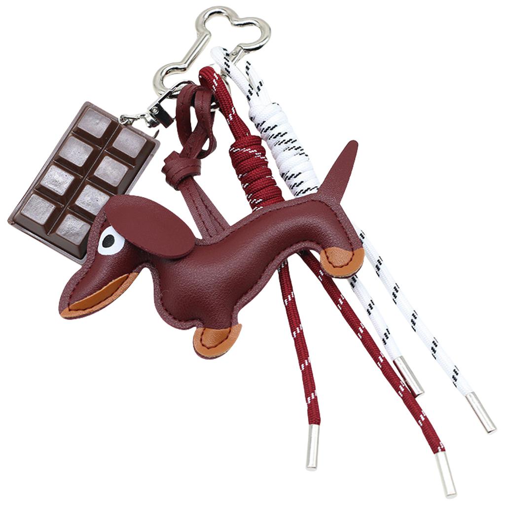 Шоколадный брелок брелок такса брелок для ключей от машины шарм для сумки плетеная веревка подвеска для сумки брелоки для украшения сумки