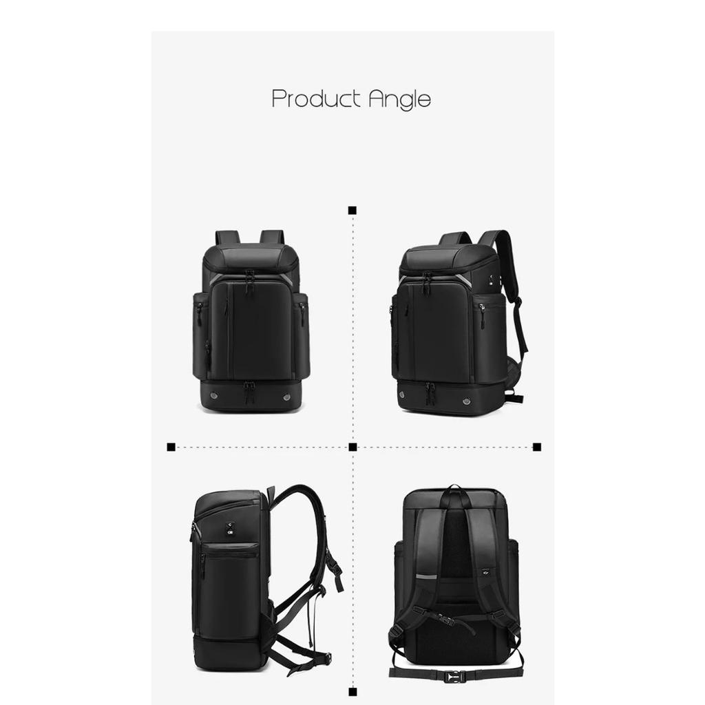 Men Travel Backpack Large Capacity Trekking Backpack Business 17 Inch Laptop Backpack 50L Hiking Fashion Backpack With Shoe Bag