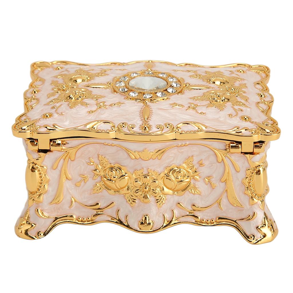 Винтажная шкатулка для украшений Мини европейский стиль антикварная шкатулка для украшений металл эмалированное кольцо ожерелье серьги