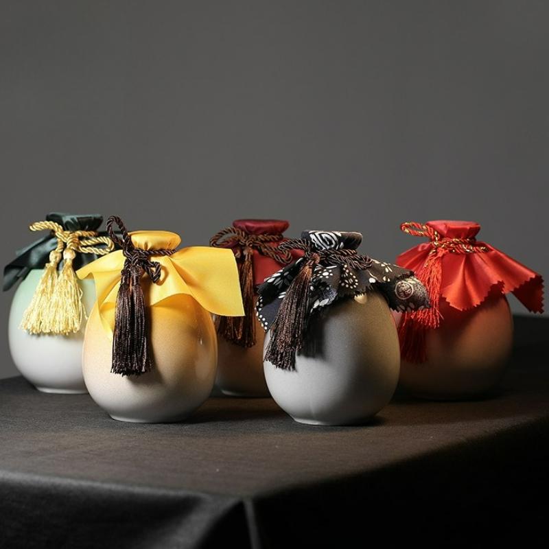 Sake Distribution Wine Pot with Cover Liquor Warmer Household Ceramic Bottle Creative Barware Flagon Small Stoup Single Pot
