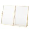 Brass Retro Glass Metal Desktop Photo Frame Bracket Copper Strip Metal Photo Frame;4*6inch :