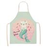 Детский фартук без рукавов с принтом русалки Kawaii для девочек, кухонный женский хлопковый льняной фартук, нагрудник на талии для домашней кулинарии, выпечки