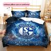 Постельное белье с индивидуальным именем и узором Schalke 04, комплект одеял, домашний декор, подарок (1 пододеяльник + 2 наволочки без наполнителя)