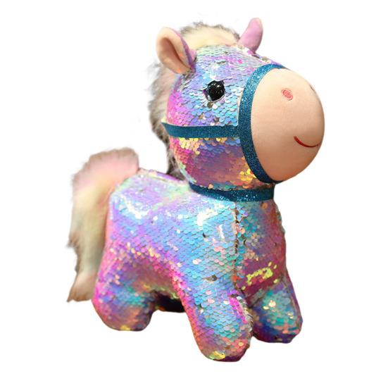 Sequin Horse Doll National Style Fabric Auspicious Meaning Zodiac Horse Theme Doll Traditional Crafted Pony Toy