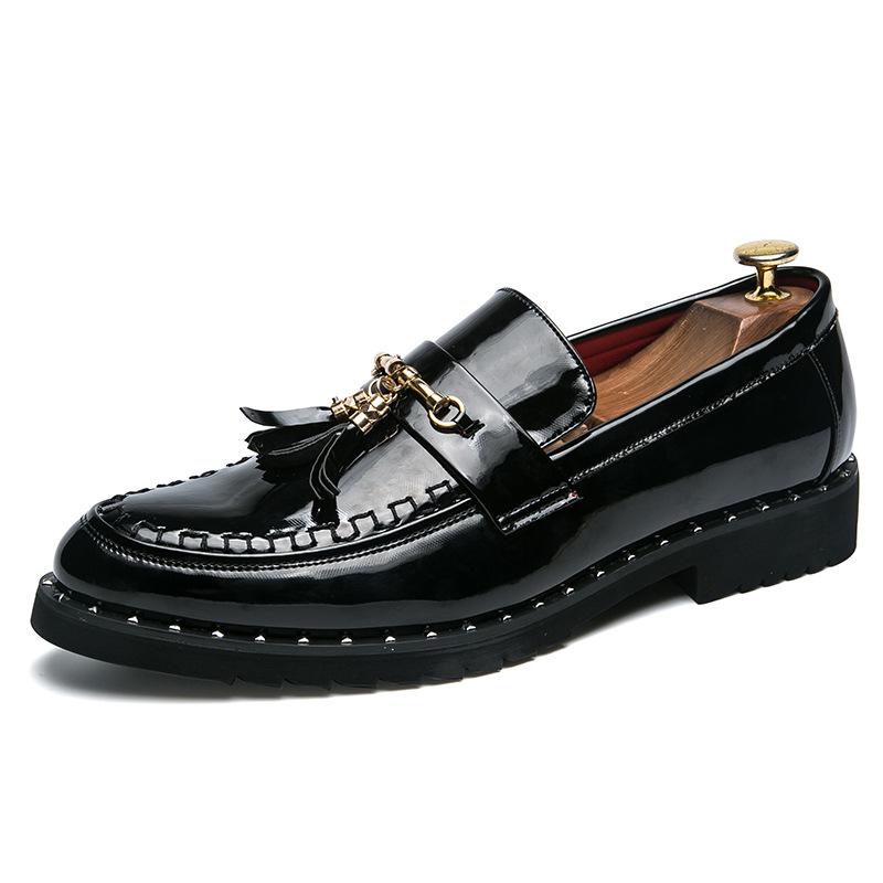 Fashion Men Leather Driving Shoes Tassel Black Blue Slip On Loafers Spring Summer Men Leather Moccasins Outdoor Club Pary Shoes Men