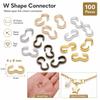 100Pcs W Shape Charm Connector  for Bracelets Necklaces Making DIY Jewelry Materials