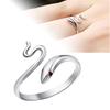 Women Opening Adjustable Finger Wavy Snake Party Ring Banquet Jewelry Decor