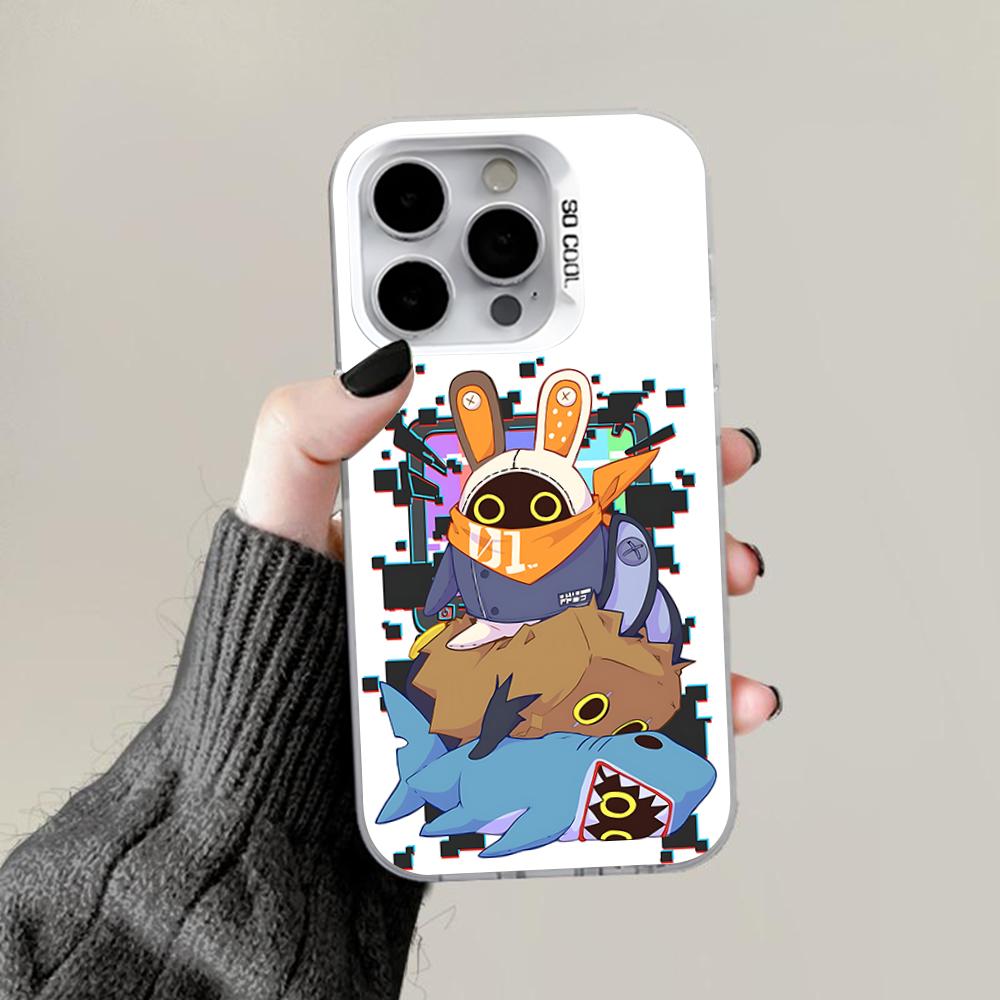 ZZZ Cute Bangboo Phone Case For iPhone 16,15,14,13,12,11,Pro,Max,Plus,Mini,XS,SE Anti Fall Gray White Matte Hard Bumper