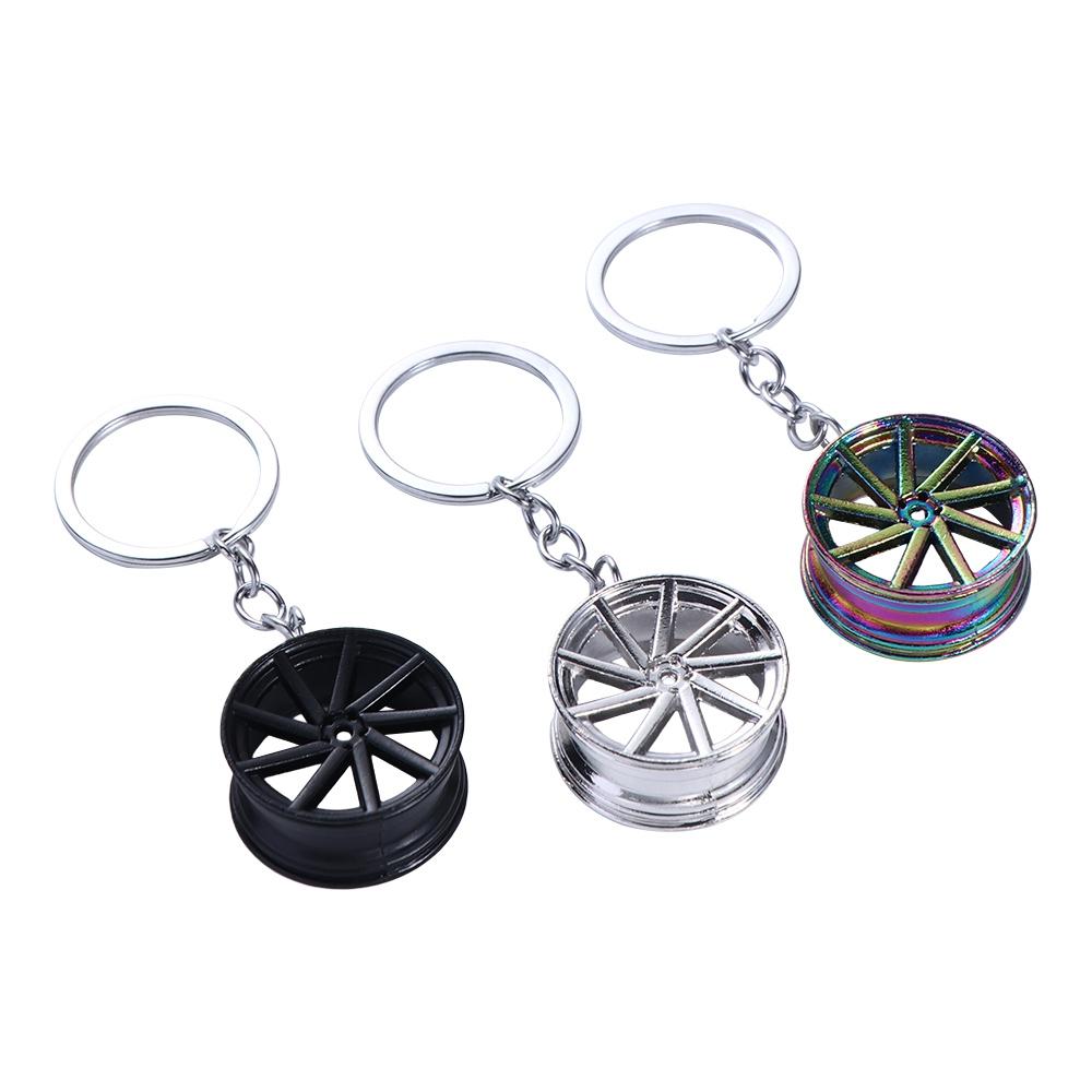 Цинк Цинковый сплав Брелок для ключей в виде автомобильного колеса Ступица колеса Шина Обод Держатель для ключей Индивидуальность Подарки