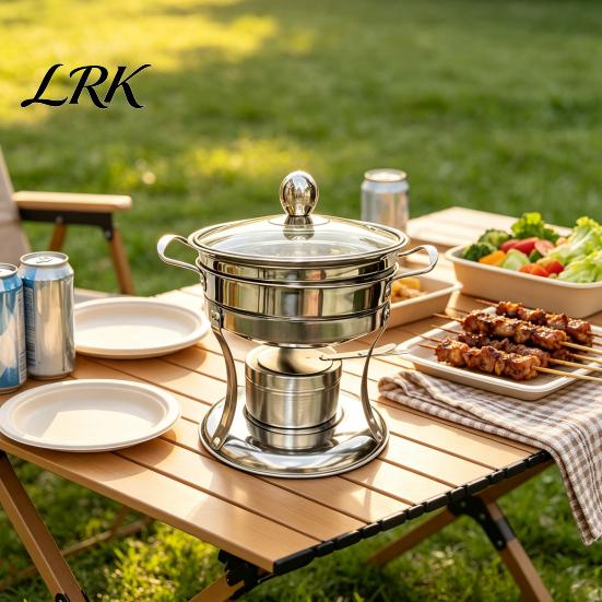 Термопот для индивидуальной порции, набор мармитов и подогревателей со стеклянной крышкой, компактный круглый термос-ланч-бокс из нержавеющей стали, для кейтеринга