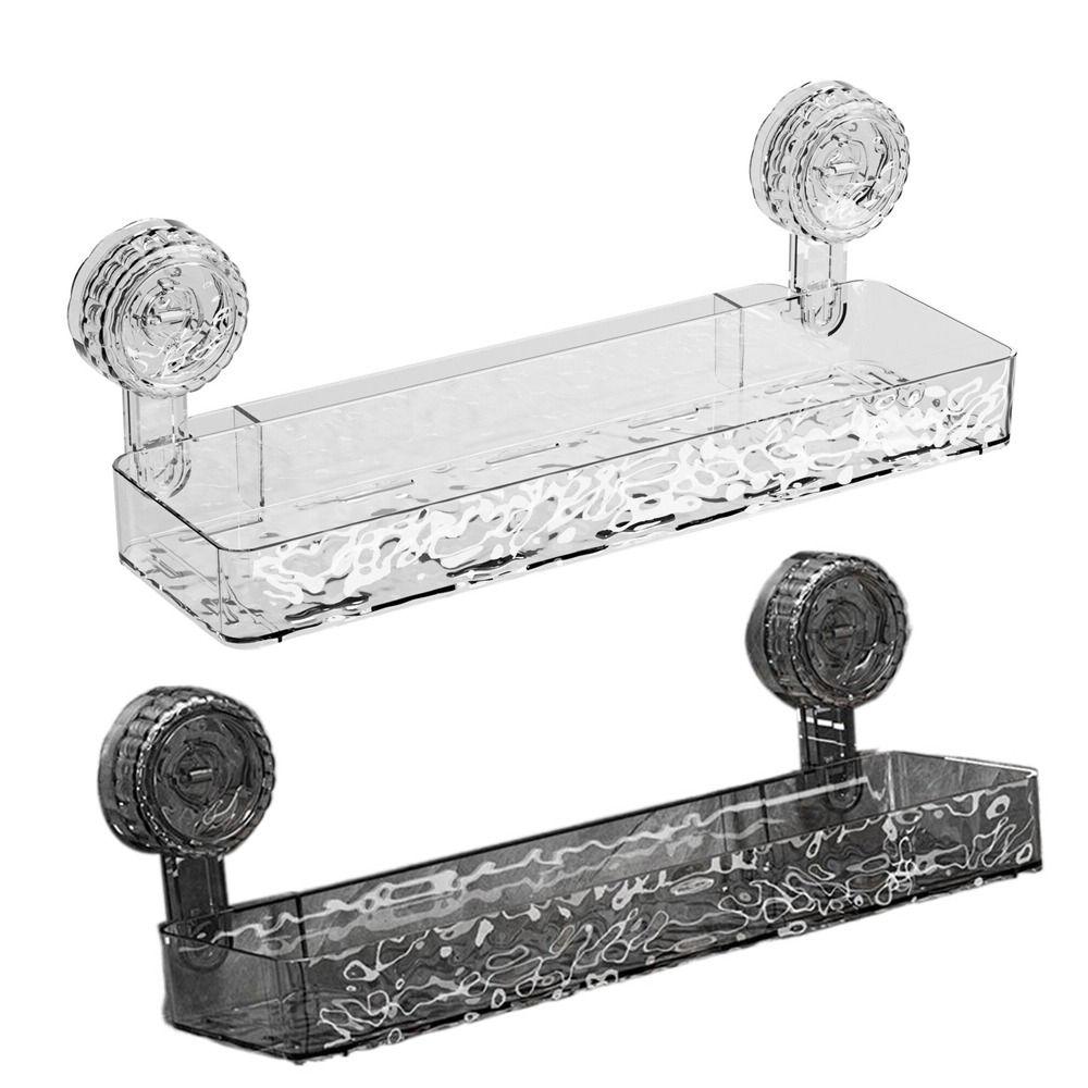 Punch-Free Shower Storage Rack Plastic Cosmetics Storage Rack Suction Cups Shower Shelves  for Home