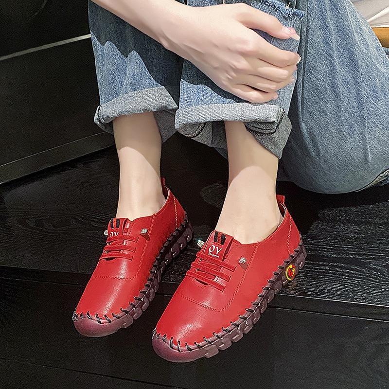 Large Size Spring and Summer Cow Tendon Soft Soled Mom Shoes, Women's Casual Versatile Single Shoes