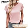 Женская модная повседневная блузка/рубашка JPNTKY с круглым вырезом и коротким рукавом