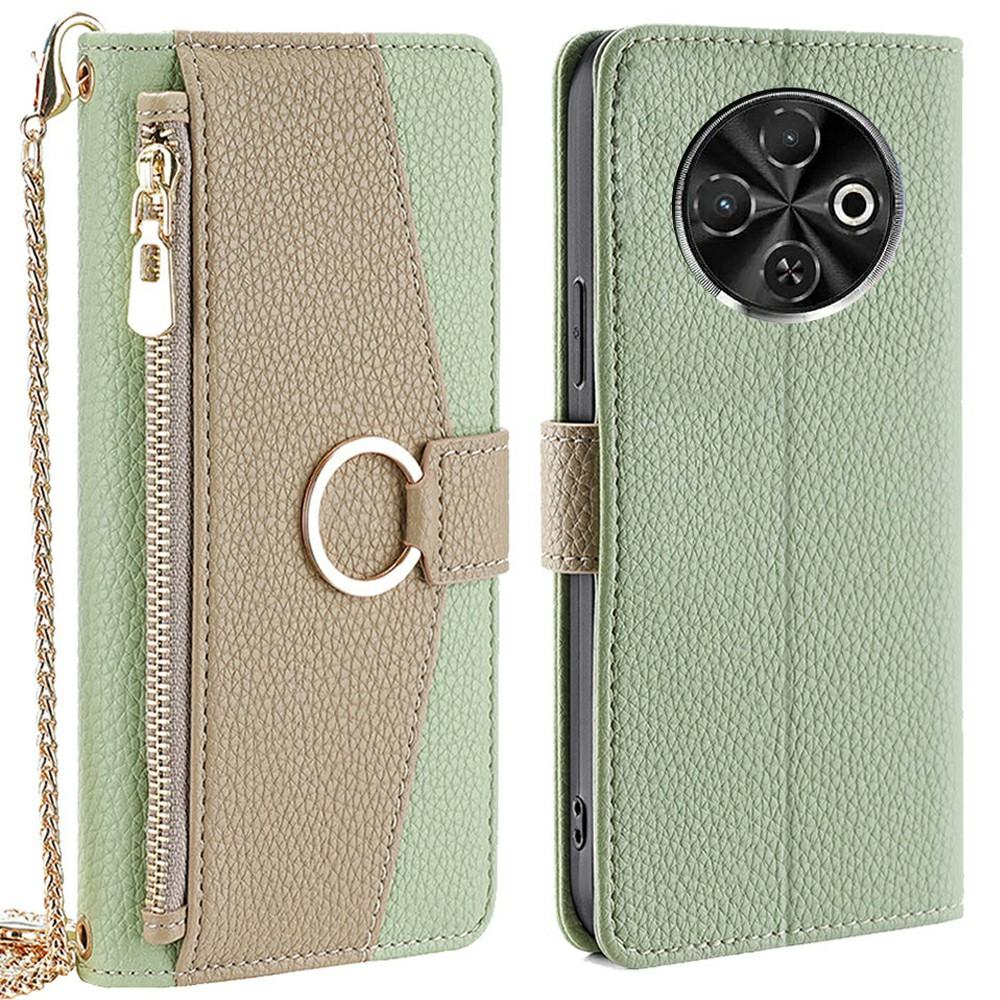 Для TECNO Spark 30C 4G Чехол Зеркальный Кошелек Кожаный Чехол для Телефона с Цепочкой Плечевой Ремень