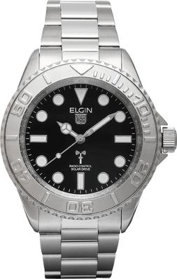 ELGIN Радио-солнечные часы FK1430S-BP Мужские черные